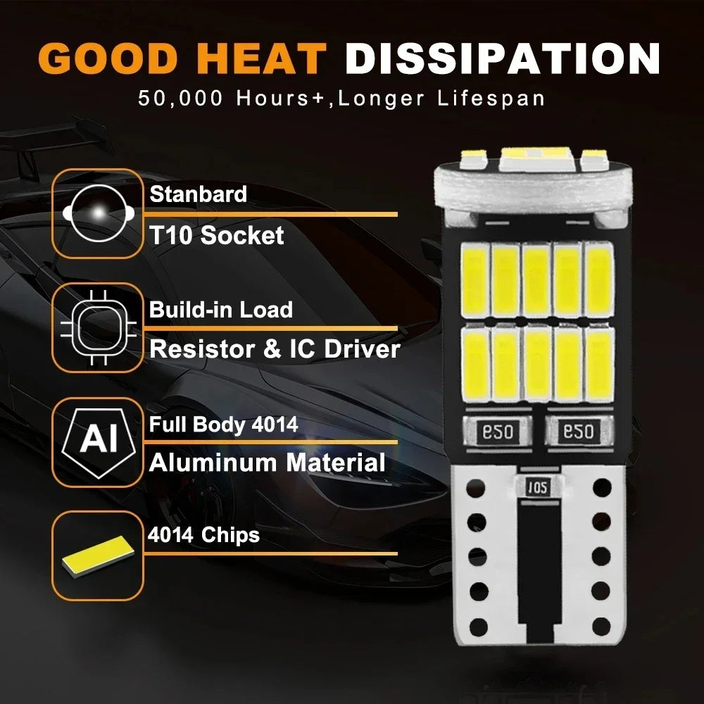 T10 W5W 194 501 Led Canbus No Error Car Interior Light T10 26 SMD 4014 Chip Pure White Ins