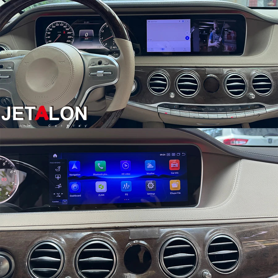 12.3inch Android 15 CarPlay Touch Screen Car Video Player For Mercedes Benz S-Class W221 W