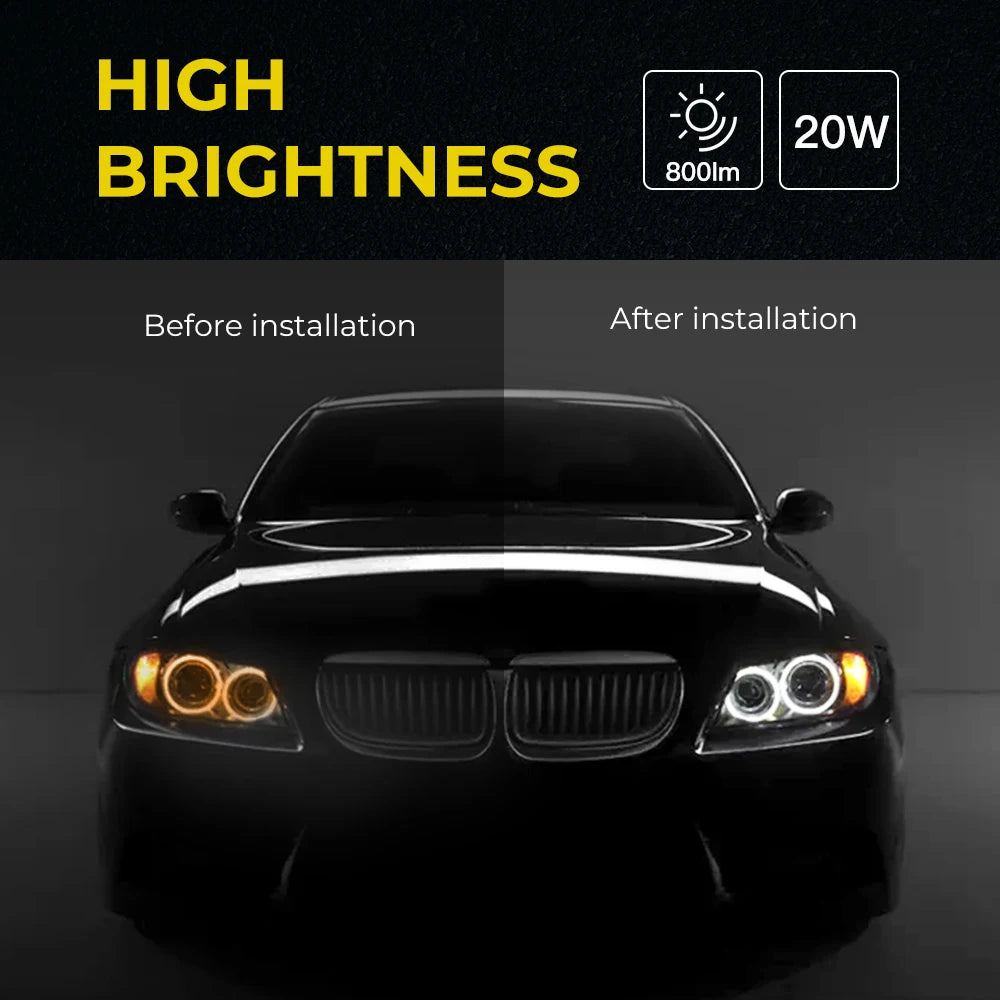LED Angel Eyes for BMW E90 E92 328i 335i M3 E93 E91 E60 LCI, H8 Halo Marker Lights Bulb 40