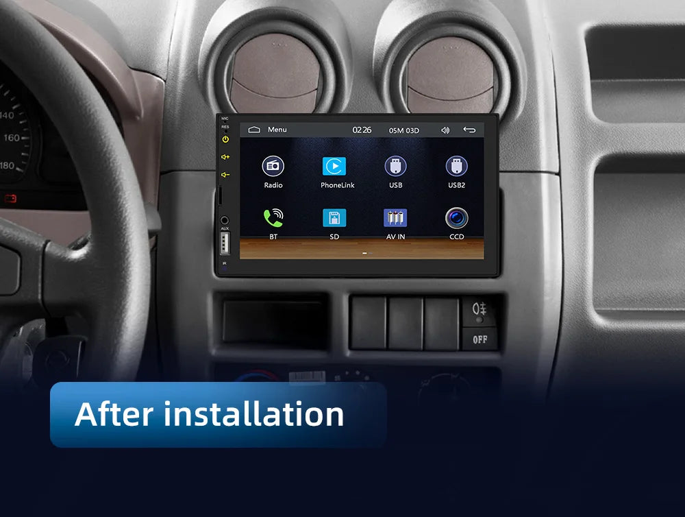 BQCC 7 Inch 1Din 2Din Car Radio Carplay Android Auto Multimedia Player HD Touch  Screen FM AUX BT MirrorLink Universal Car Audio