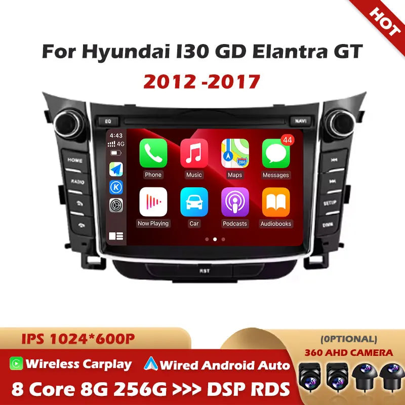 Car Multimedia For Hyundai I30 GD Elantra GT 2012 2013 2014 2015 2016 2017 Android 16 Auto