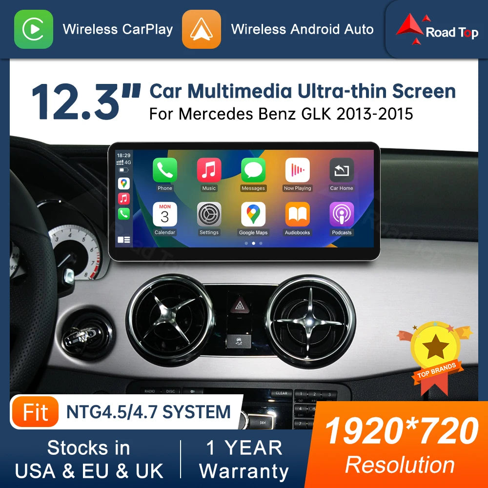 CN 10.25 12.3''Multimedia Display For Benz GLK 2013-2015 NTG4.5 LHD Touch Screen Wireless  | AUTOKITSHOP