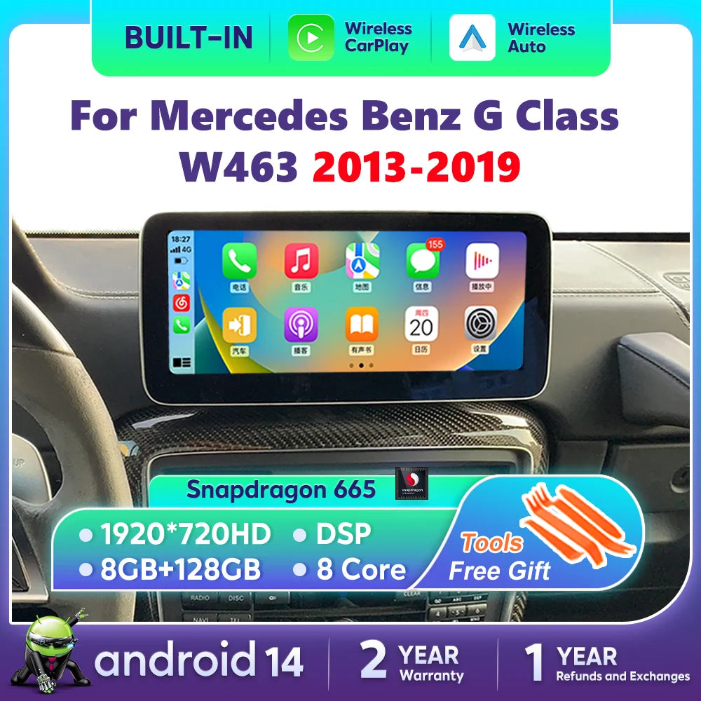 Wireless CarPlay Android Auto For Mercedes Benz G Class W461 W463 G500 Car Multimedia Play