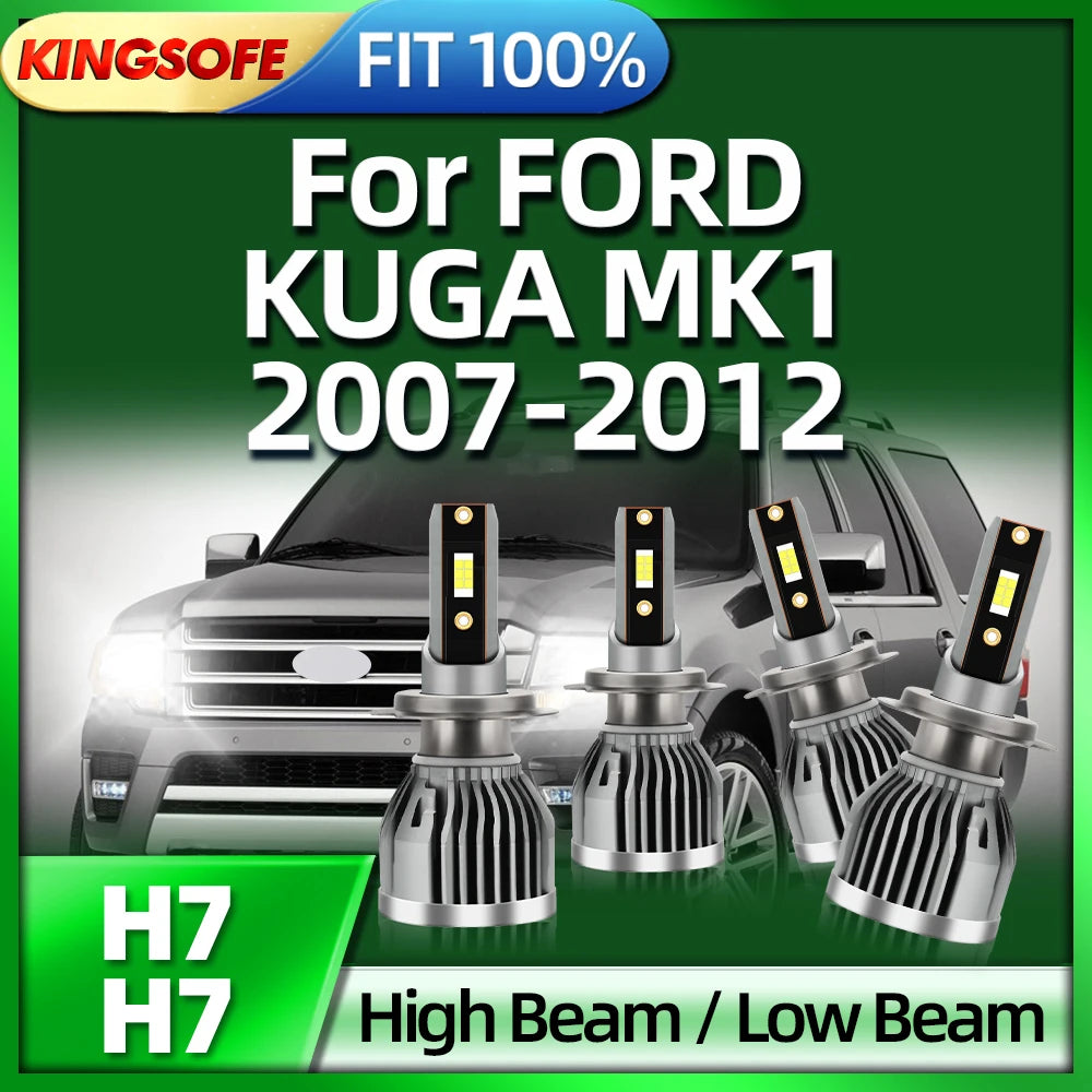 KINGSOFE 110W LED Headlight H7 Lamp 26000LM Car Light 6000 For FORD KUGA MK1 2007 2008 200