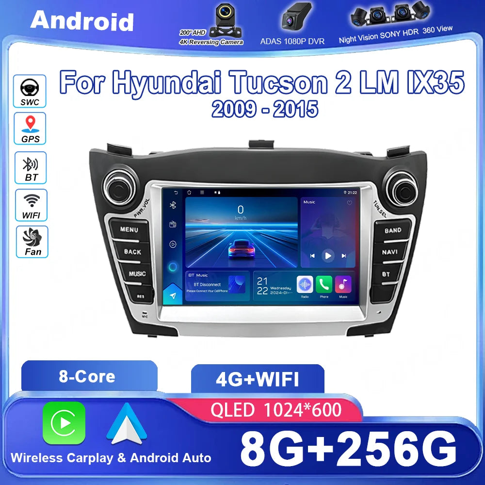 Radio Android Car For Hyundai Tucson 2 LM IX35 2009-2015 Auto Multimedia Dash Cam Player S