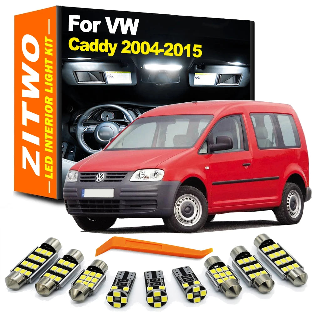 ZITWO 13Pcs LED Bulbs Interior Dome Reading Trunk Glove Light Kit For VW Volkswagen Caddy 3 MK3 2004- 2011 2012 2013 2014 2015