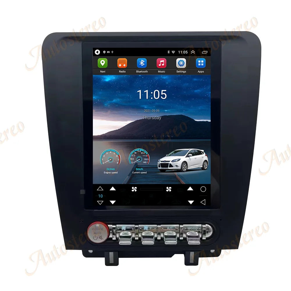 9.7 Inch Android 8+256GB Carplay For Ford Mustang 2010-2014 Tesla Style Car GPS Navigation