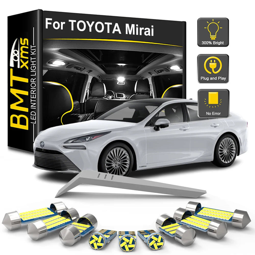 13-Piece LED Interior Light Kit for Toyota Mirai 2014-2018 - Canbus Dome Map Door Trunk Bulbs | AUTOKITSHOP