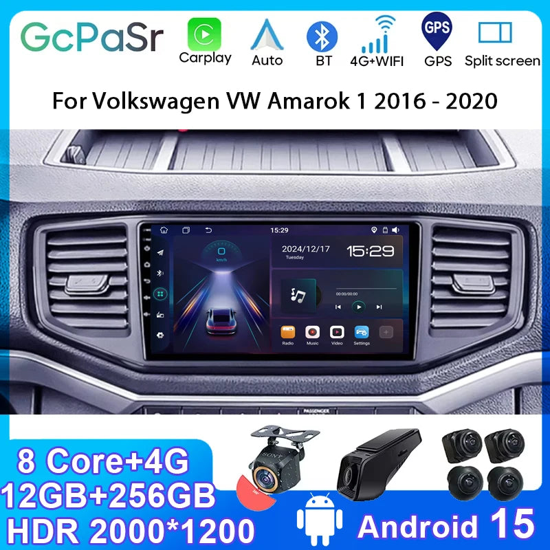 Carplay Car Radio For Volkswagen VW Amarok 1 2016 - 2020 Android Auto Stereo Multimidia Pl