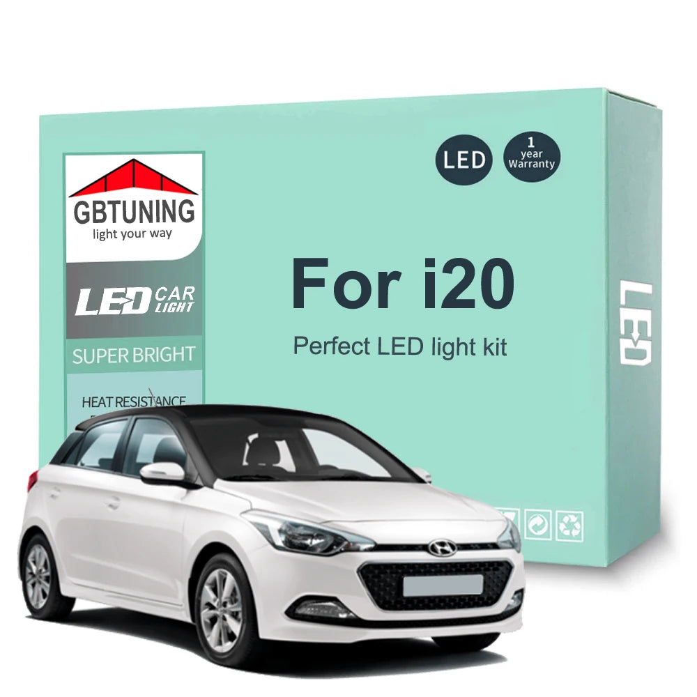 LED Interior Light Kit for Hyundai i20 MK1 MK2 MK3 N Line 2008-2019 - Canbus Dome Map Door Trunk Bulbs | AUTOKITSHOP
