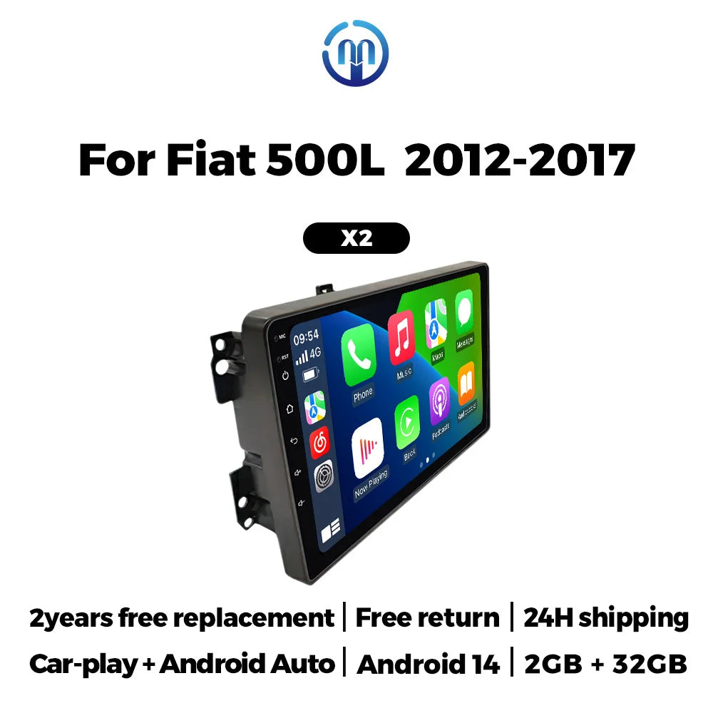Android 14 Car Radio for Fiat 500L 2012 - 2017 Carplay Auto Intelligent System Audio Multi | AUTOKITSHOP