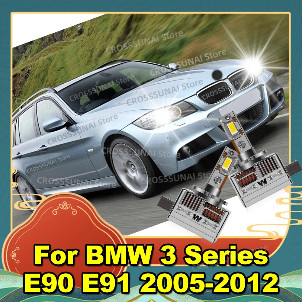 LED Car Headlights Bulbs Turbo Lights HID Auto Lamp Plug&Play for BMW 3 Series E90 E91 200