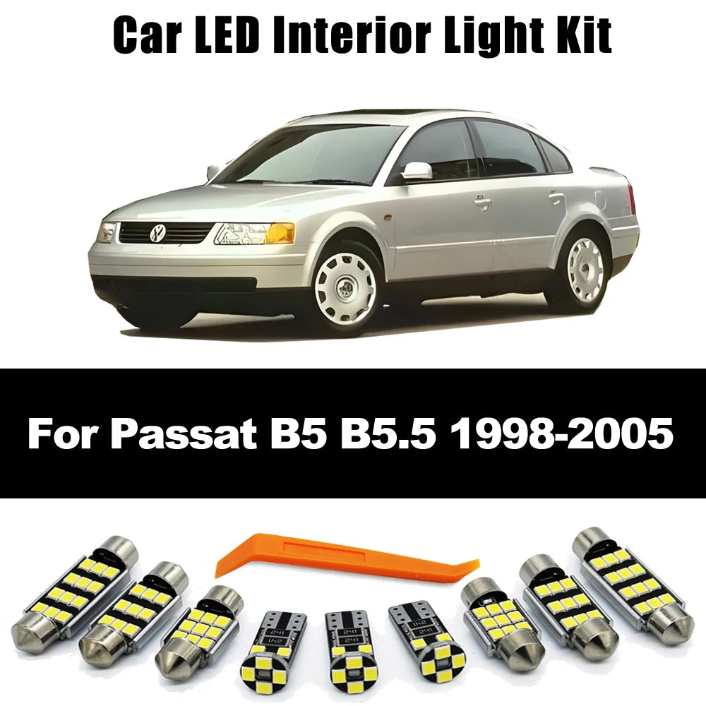 15Pcs Canbus LED Interior Light Indoor Bulb Kit For VW Volkswagen Passat B5 B5.5 1997 1998 1999 2000 2001 2002 2003 2004 2005