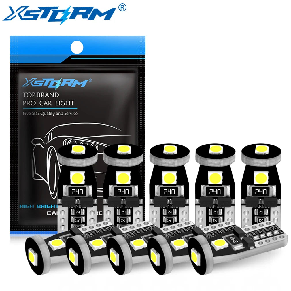 10-Piece LED Interior Light Kit for W5W T10 - Canbus Error-Free Interior Bulbs