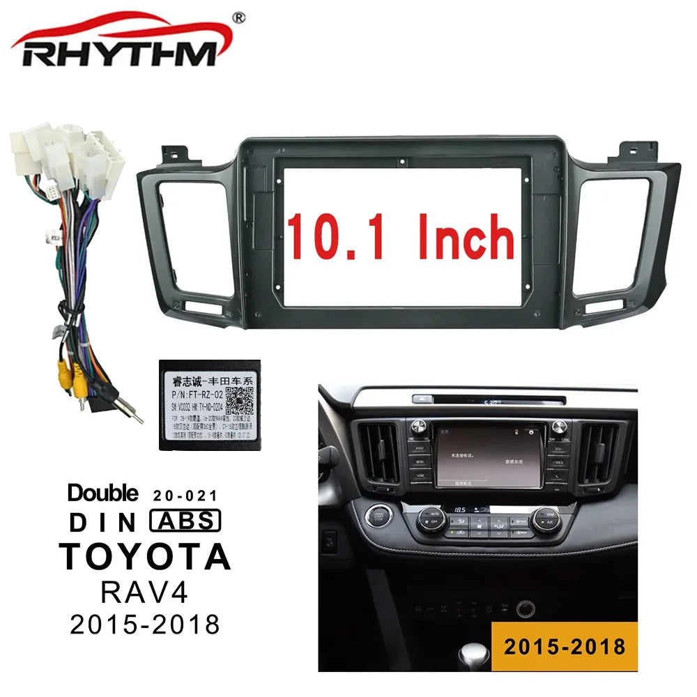 2 Din Car Fascia For Toyota RAV4 2015-2018 Panel Dash Installation Double Din Car Frame Fo | AUTOKITSHOP