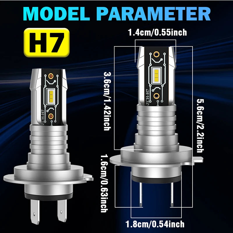 CARLitek H7 LED Bulbs CANBUS Car Headlight High Power Auto Light Spotlights 12V +800% Brig