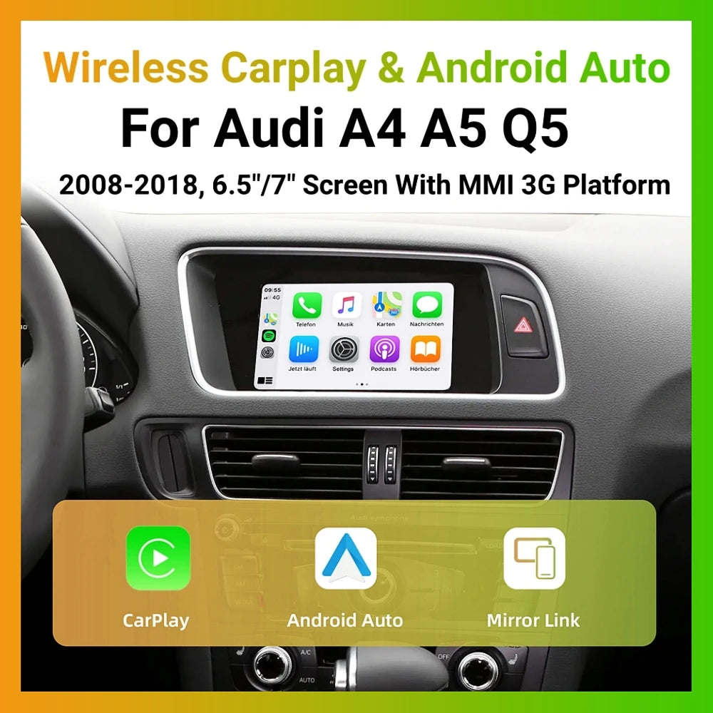 Rhythm Wireless CarPlay Android Auto Interface Adapter for Audi A4 A5 Q5 2008-2018 MMI 3G  | AUTOKITSHOP