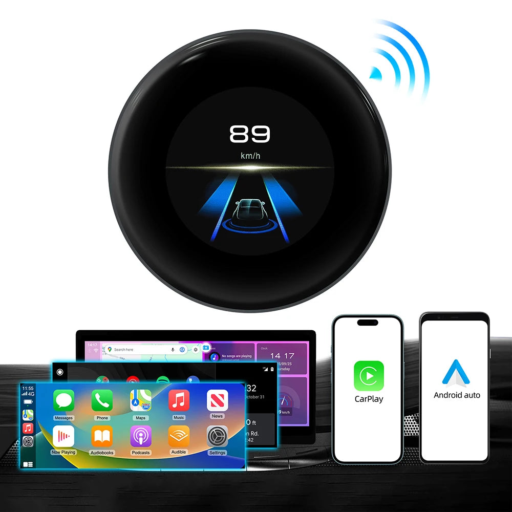 Ai Box 4+64GB 2026 Wireless Android Auto For Apple CarPlay WiFi Plug And Play Adapter Smar | AUTOKITSHOP