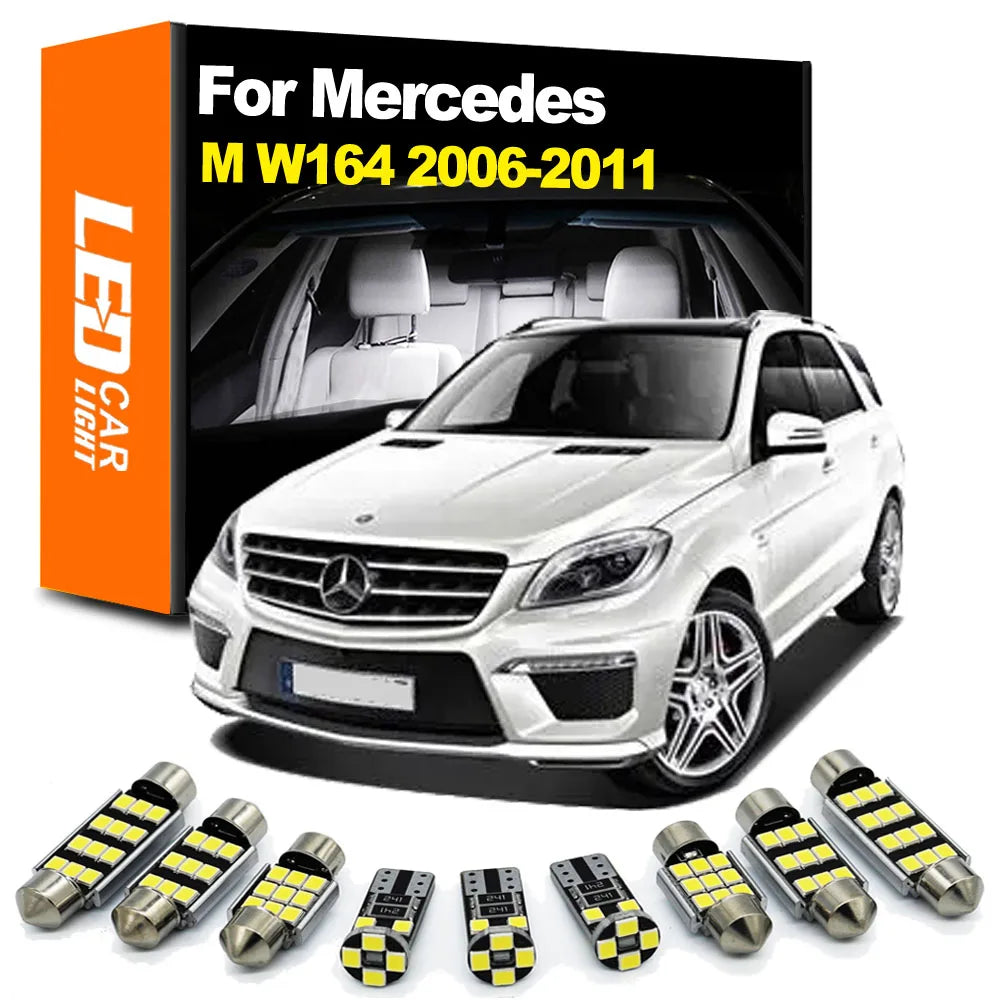 19-Piece LED Interior Light Kit for Mercedes Benz M ML Class W164 ML350 ML450 ML500 2006-2011 - Canbus Dome Map Door ...