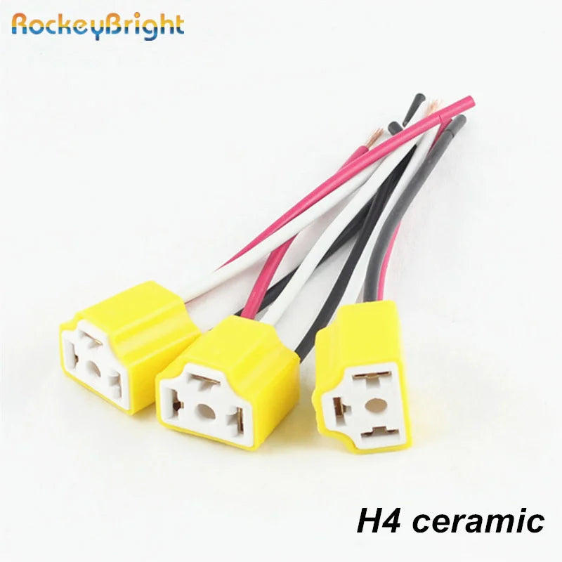 H4 9003 HB2 Ceramics LED Bulb Holder for Car Headlight Fog Lamp H4 Pigtail Plug Harness fo