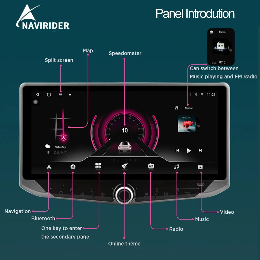 10.88inch Android 14 Screen For Mitsubishi Pajero Sport L200 Triton 2008 2016 GPS Carplay