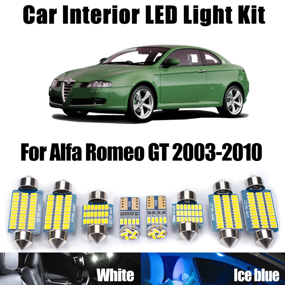 7-Piece LED Interior Light Kit for Alfa Romeo 2003-2008 - Canbus Error-Free Interior Bulbs
