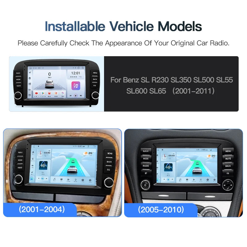 SZLELV For Benz SL R230 SL350 SL500 SL55 SL600 Android Car Radio Multimedia Player Audio C