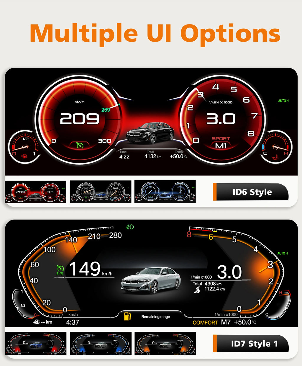 12.3"Car Digital Instrument Cluster Dashboard panel for BMW 5 6 Series E60 E61 E63 E64 X5
