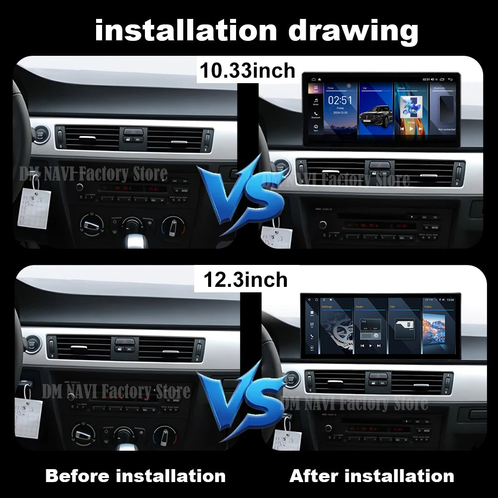 Wireless CarPlay Android Auto Car Multimedia Radio For BMW 3 Series E90 E91 E92 2006-2011