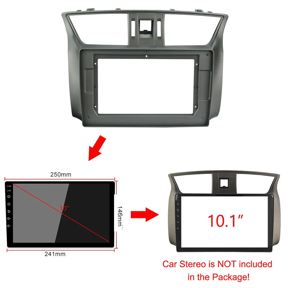 10.1 inch 2din car Fascia For NISSAN SYLPHY 2012-2015 stereo Panel Dash Installation Doubl | AUTOKITSHOP