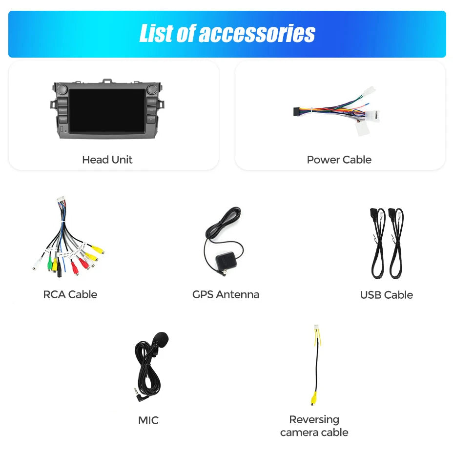 MEKEDE&NAVIFLY Intelligent audio system Car Radio For Toyota Corolla Auris E140/150 2007-2