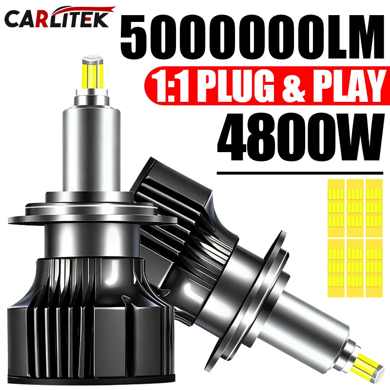 H1 H7 Led Car Headlight Bulb H8 H11 4800W Light H3 H8 HB3 9005 HB4 9006 Hir2 9012 Turbo Bi