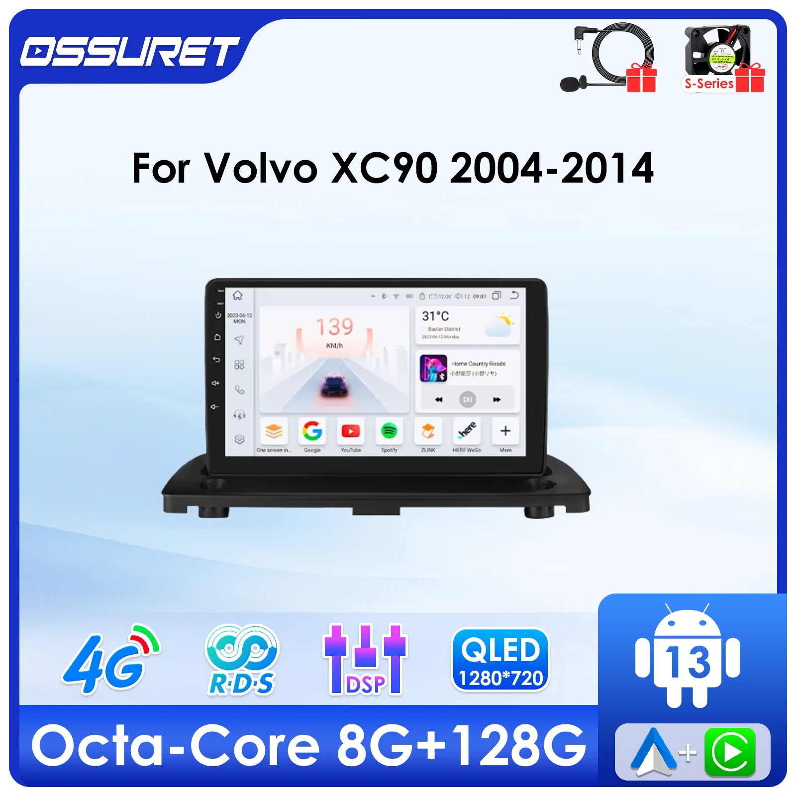 Android Auto Car radio For Volvo XC90 2004-2014 multimedia Video player 4G 8Core Autoradio