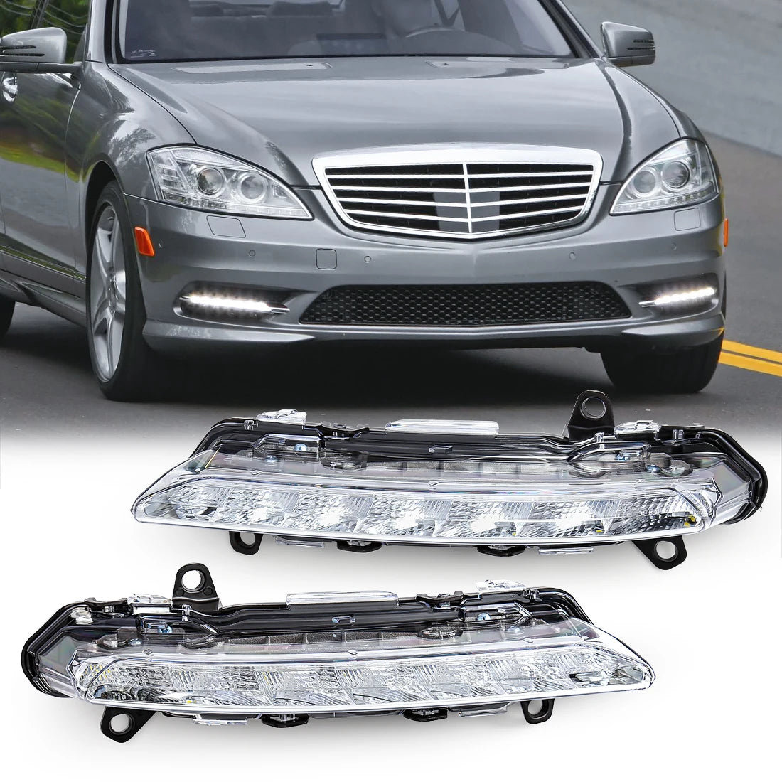 2218201756 2218201856 DRL For Mercedes Benz S-Class W221 S350 S500 C250 C300 LED Daytime R | AUTOKITSHOP