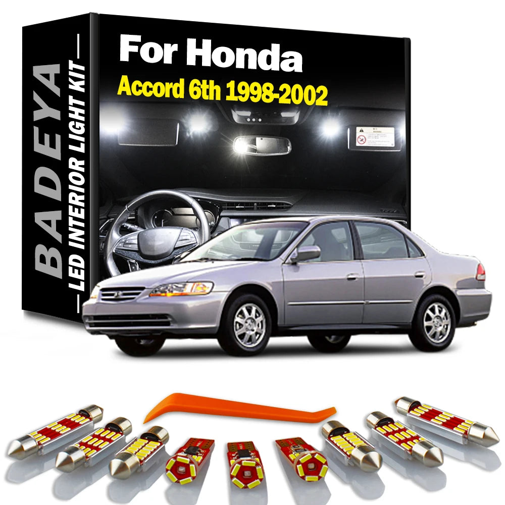 BADEYA 15Pcs LED Interior Number Plate Light Kit For Honda Accord 6 VI MKVI MK6 6th 1998 1