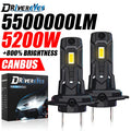 5200W H7 LED Headlight Bulb Mini Wireless 5000000LM 6000K 7535 CSP for Car Headlamp Auto D