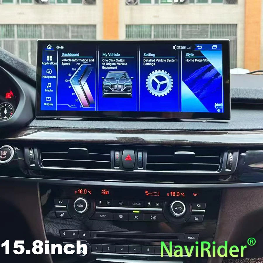 15.8" Android Car Radio Carplay Touch Screen For BMW X5 X6 F15 F16 2014-2017 Video Player
