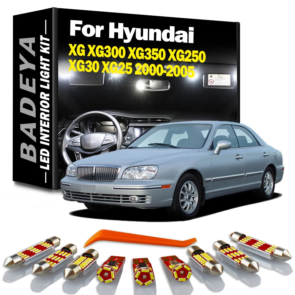 BADEYA 16Pcs LED Interior Map Door Dome Trunk Light Kit For Hyundai XG XG300 XG350 XG250 X