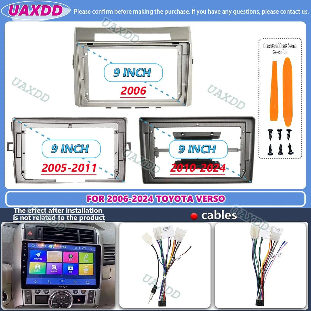 FOR 2006-2024 Toyota Verso-s EZ 2010-2016 Ractis 9inch Radio Android Stereo Frame Panel Fa