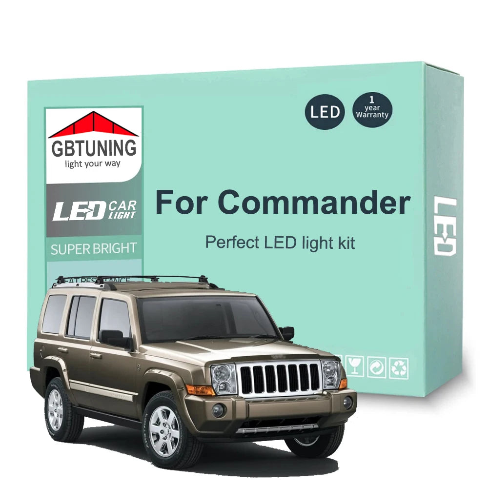 14-Piece LED Interior Light Kit for Jeep Commander - Canbus Error-Free Bulbs | AUTOKITSHOP