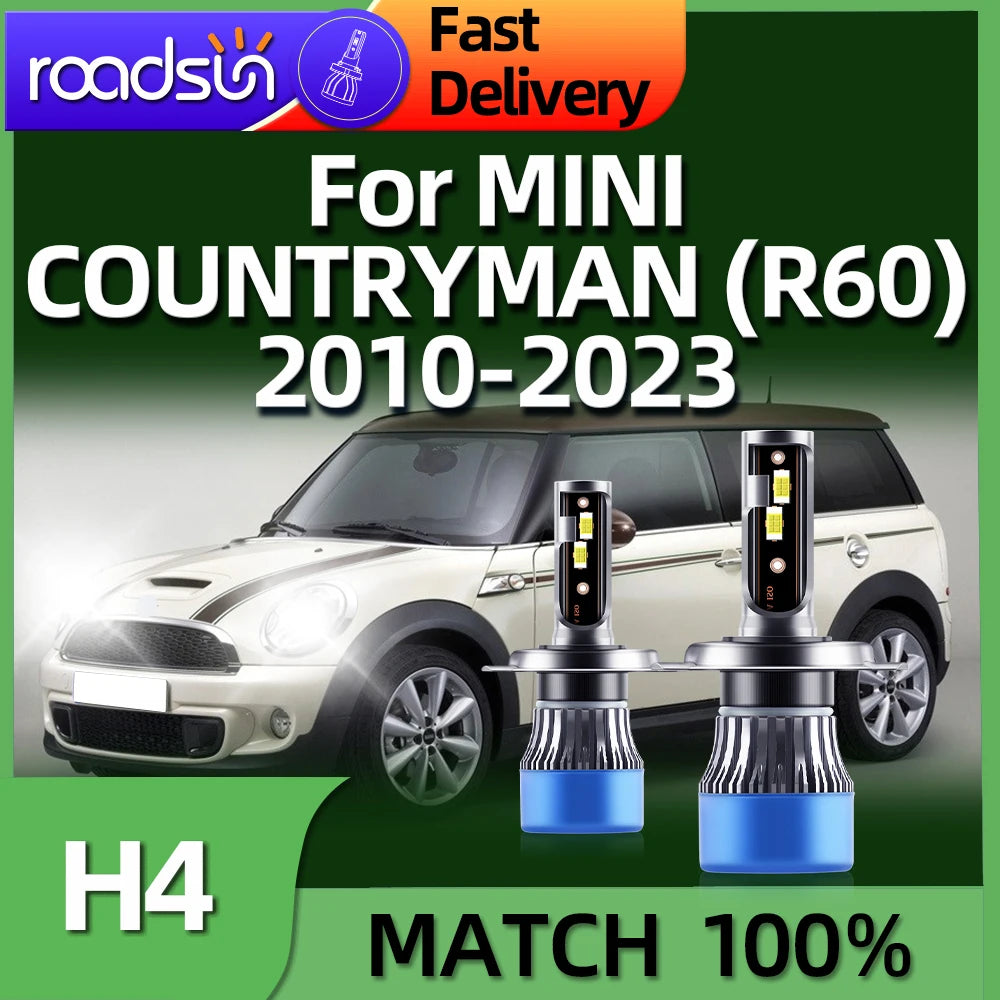 LED H4 6000K Bright White Car Headlight 30000LM For MINI COUNTRYMAN R60 2010 2011 2012 201