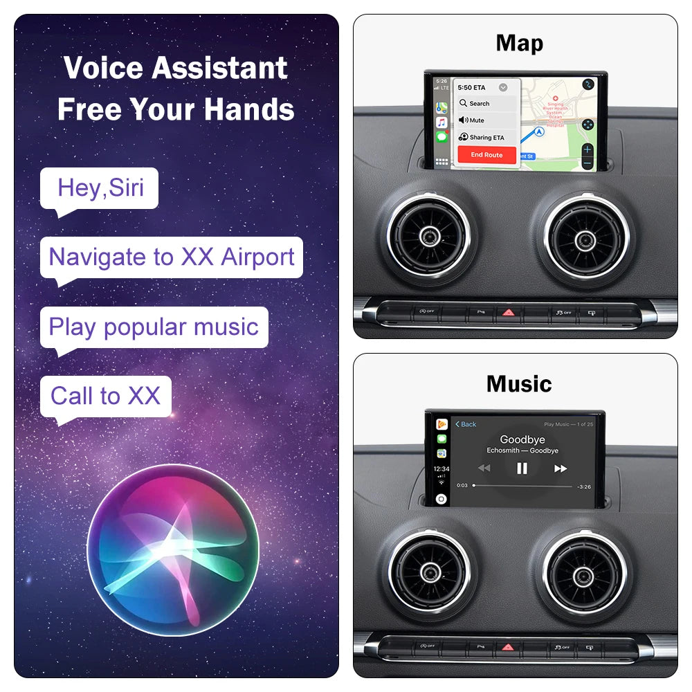 EU Wireless CarPlay for Audi A3 S3 8V 2013-2018 Android Auto with Mirror Link AirPlay Reve | AUTOKITSHOP
