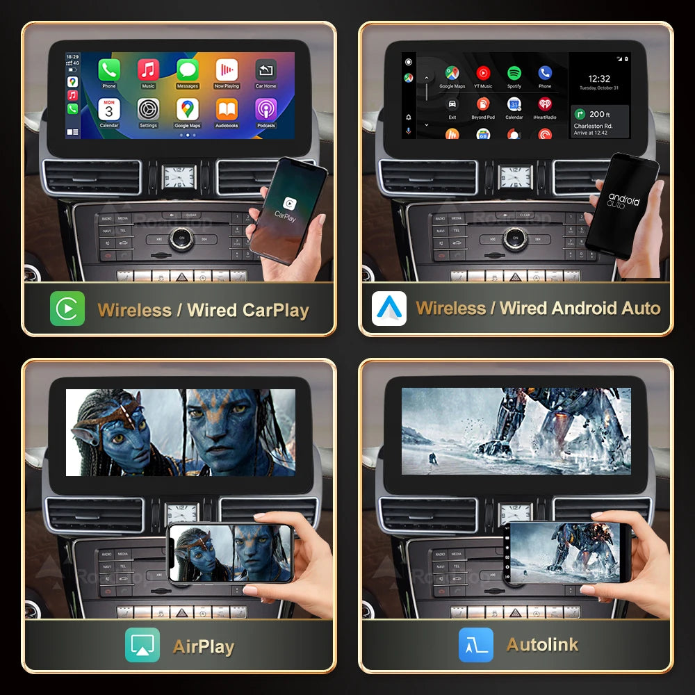 12.3' RoadTop Wireless CarPlay Android Auto Multimedia Display LINUX Screen for Mercedes-B