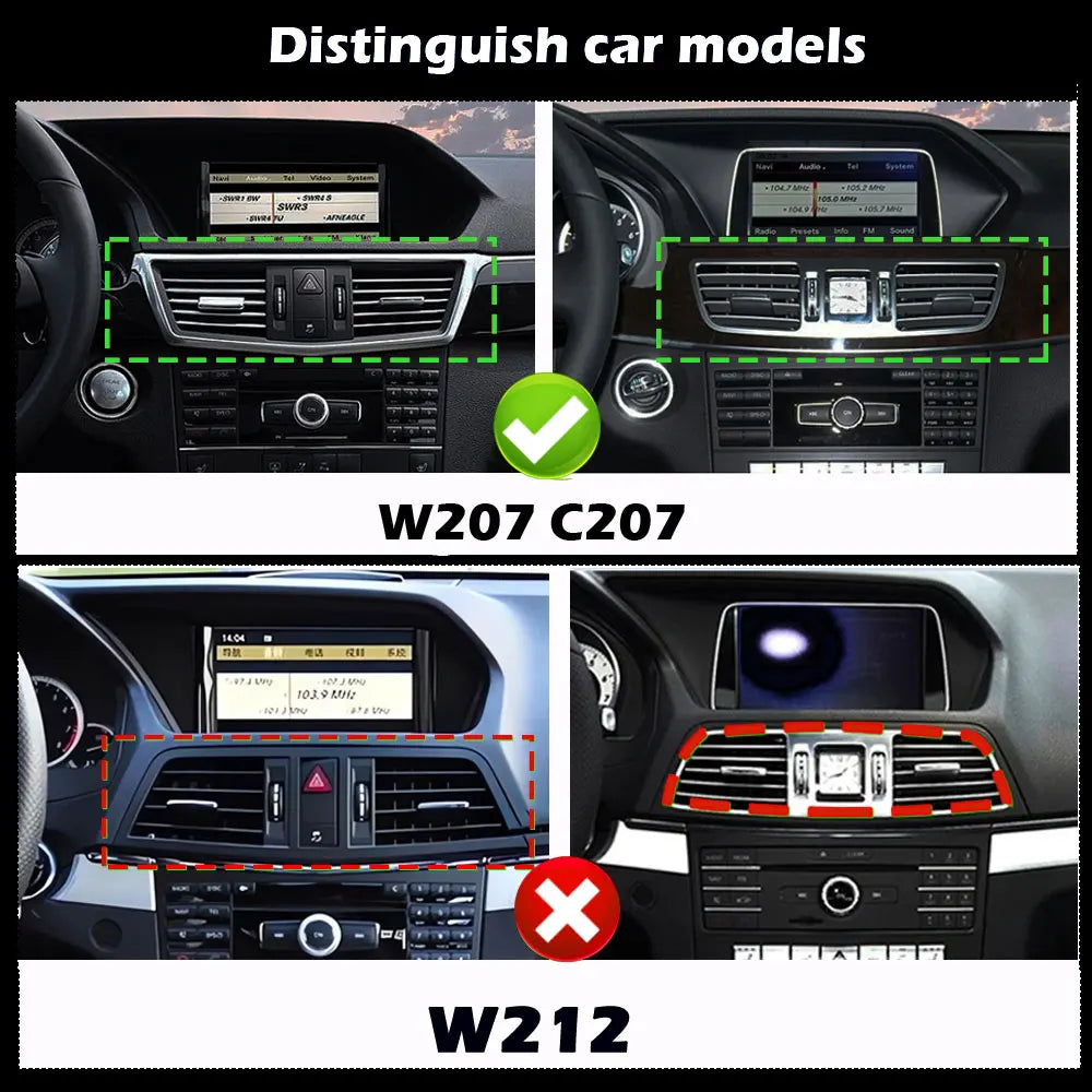 Wireless CarPlay For Benz E Class W212 2009-2015 Car Multimedia Radio Player Android 14 GP