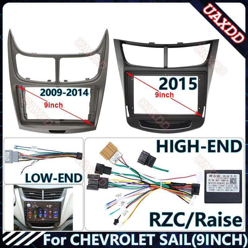 For CHEVROLET 2009-2016 SAIL 9INCH Car GPS player Radio Android stereo Harness screens nav