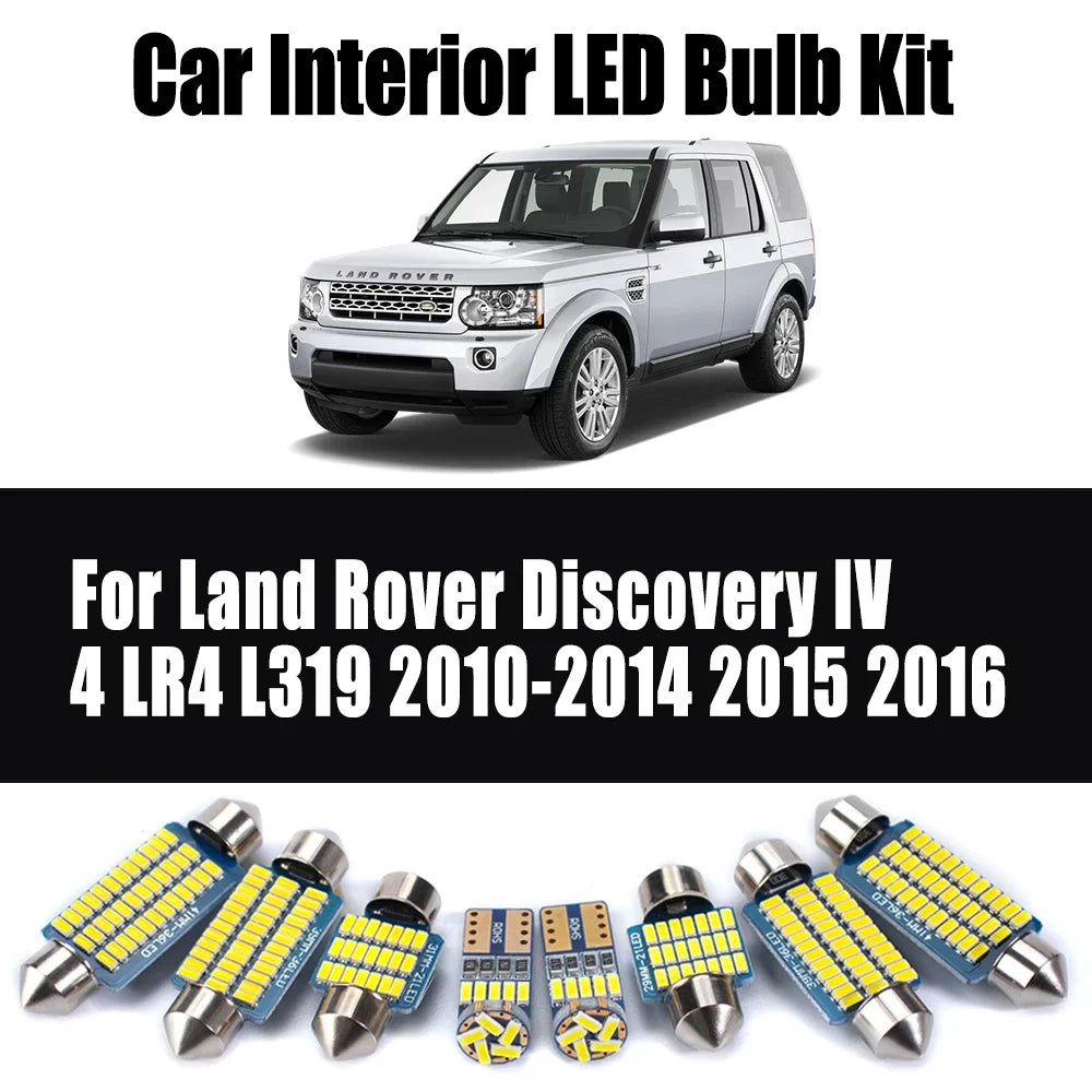 21-Piece LED Interior Light Kit for Land Rover Discovery IV 4 LR4 L319 2010-2016 - Canbus Dome Map Door Trunk Bulbs |...