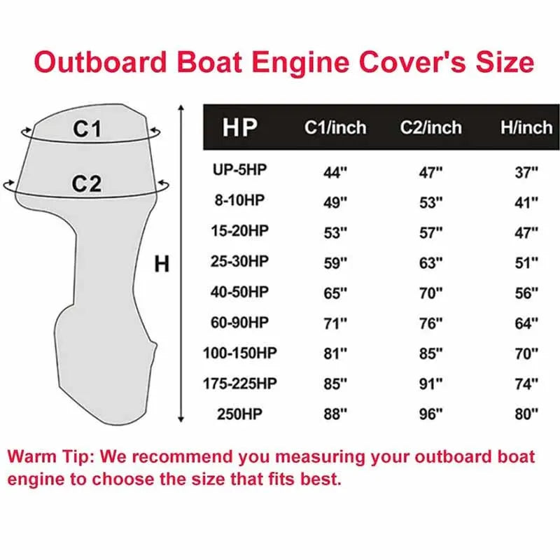 600D Boat Boat Motor Cover Waterproof UV-Proof Full Outboard Motor Cover Fade Crack Resistant He - Automotive LED Light