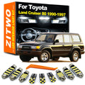 ZITWO 16Pcs LED Interior Map Dome Reading Light Bulb Kit For Toyota Land Cruiser for Toyota LC80 - Canbus LED Car Light