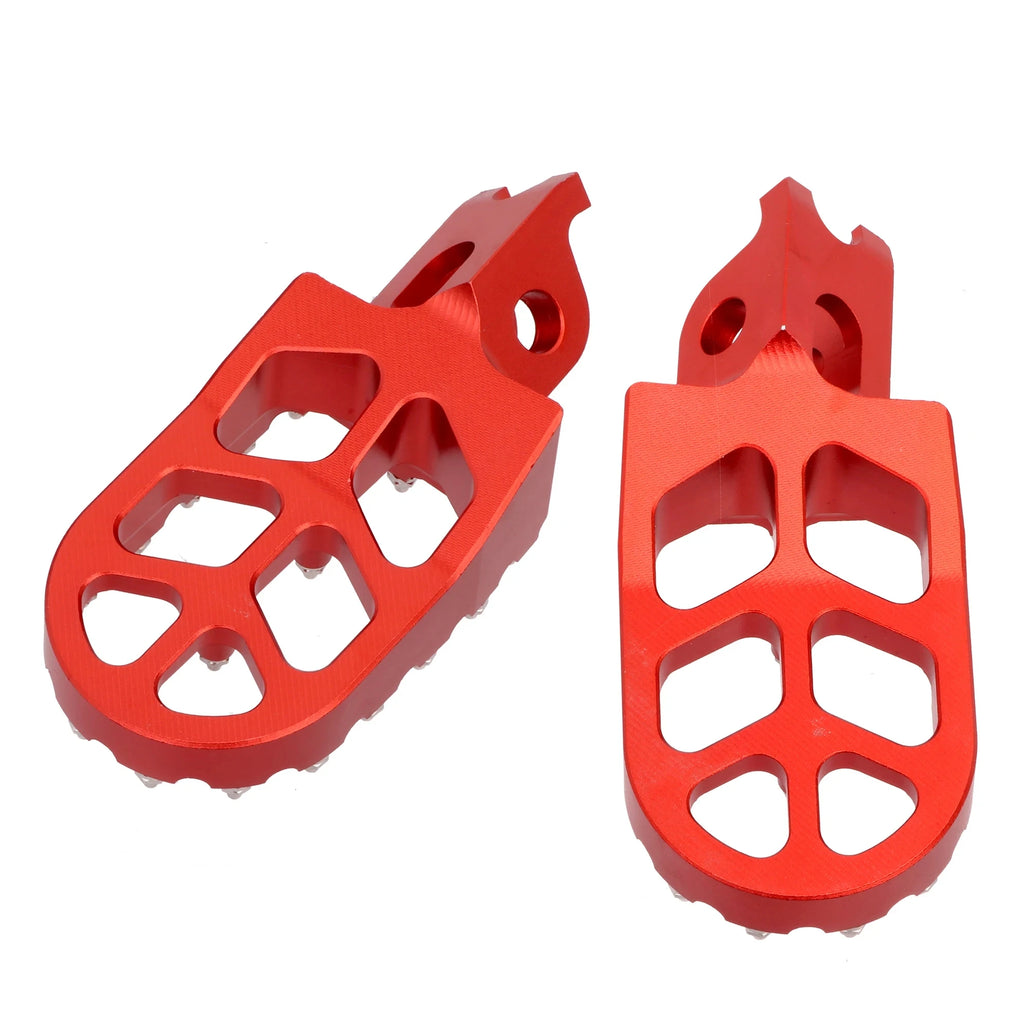 Red CNC Aluminum Motorcycle Foot Pegs Footrest Pedals For Honda CR125 CR250 CRF150R CRF250R CRF2 - Automotive LED Light