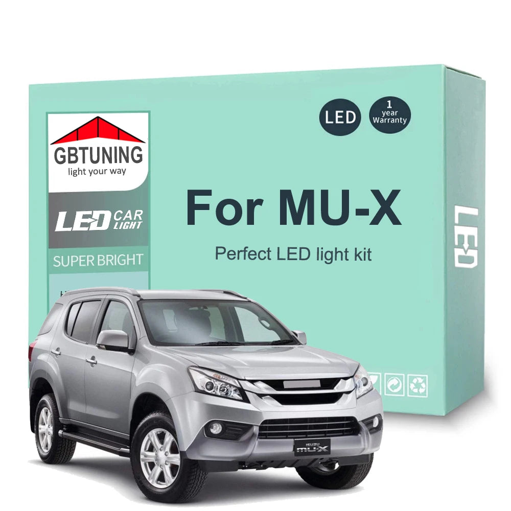 9-Piece LED Interior Light Kit for Isuzu MU-X Mux 2013-2015 - Canbus Dome Map Door Trunk Bulbs | AUTOKITSHOP